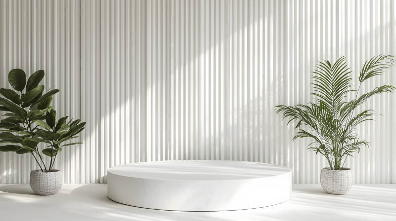 极简主义白色展台图片