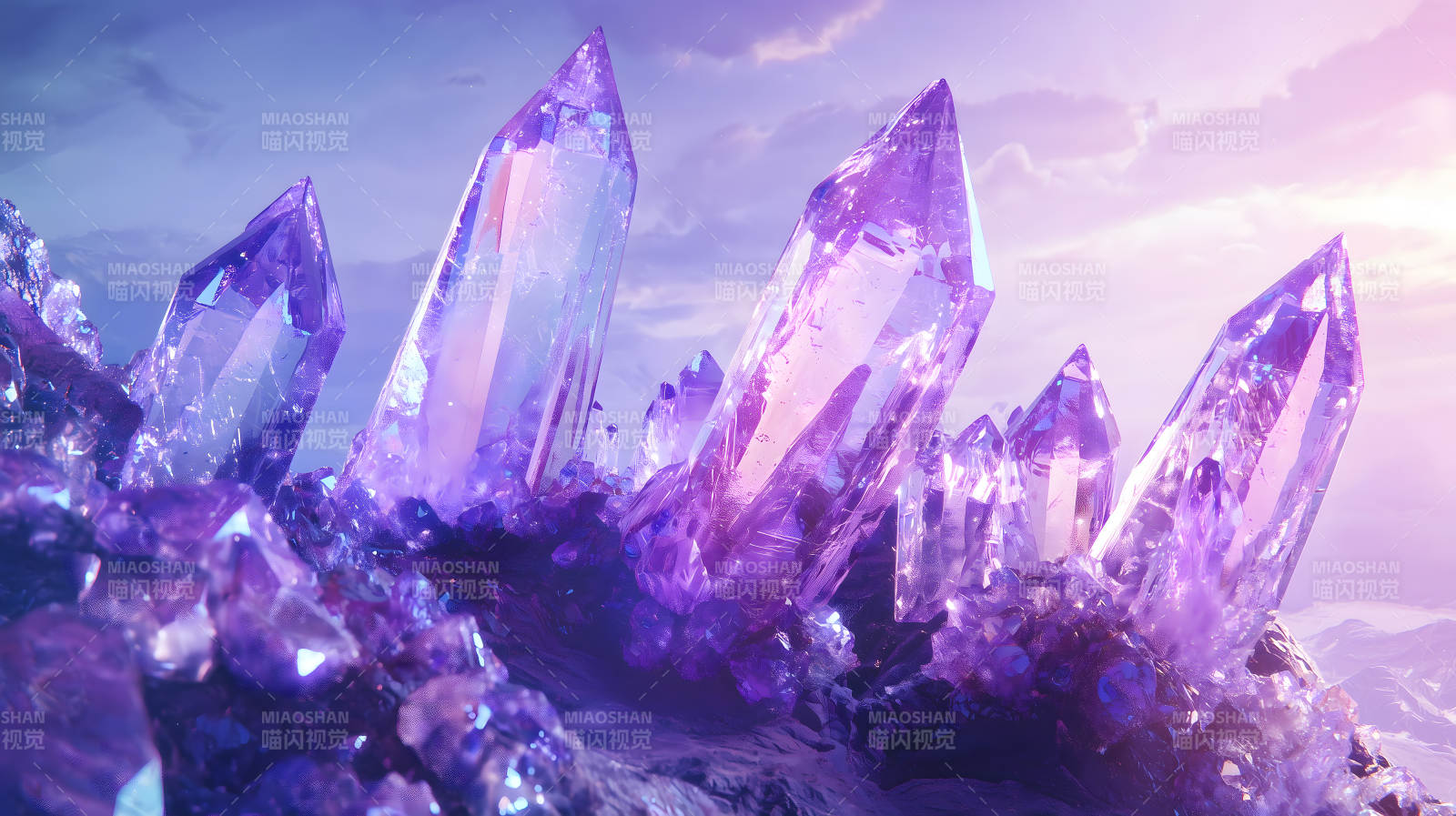 梦幻紫水晶群落图片