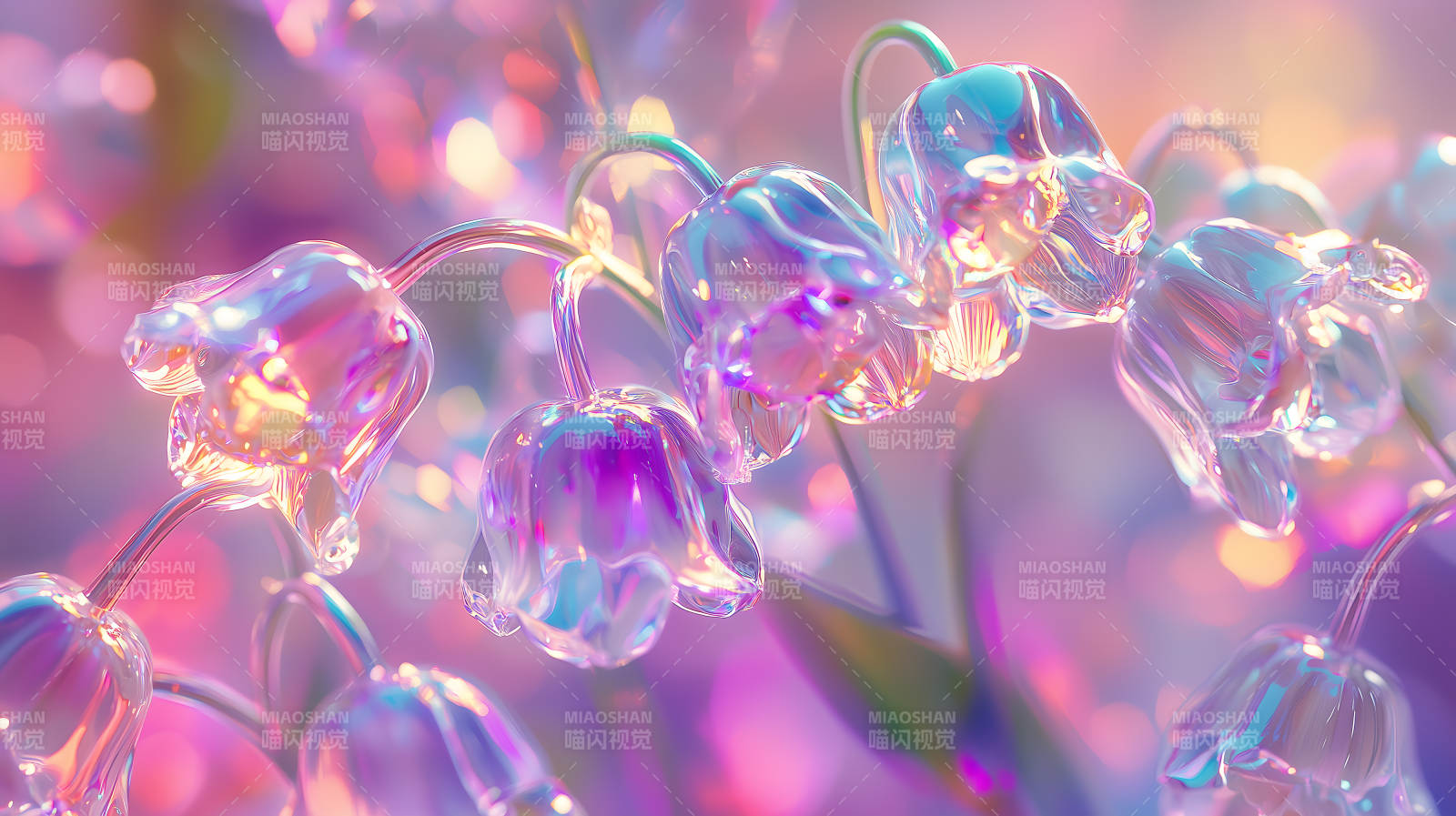 彩虹玻璃花图片