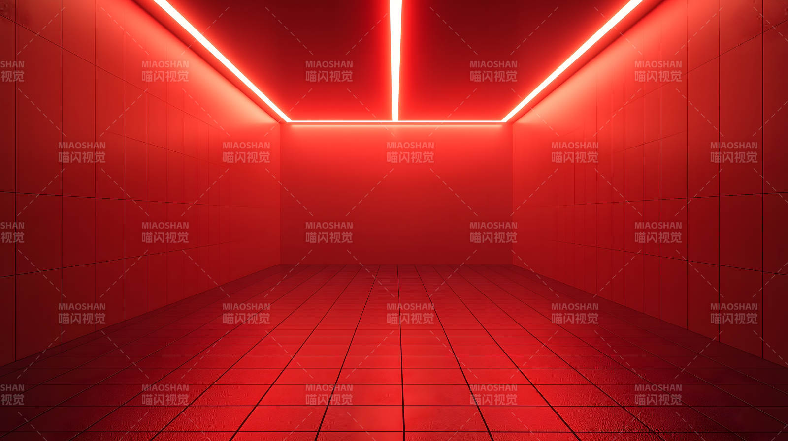 红色霓虹灯下的房间图片