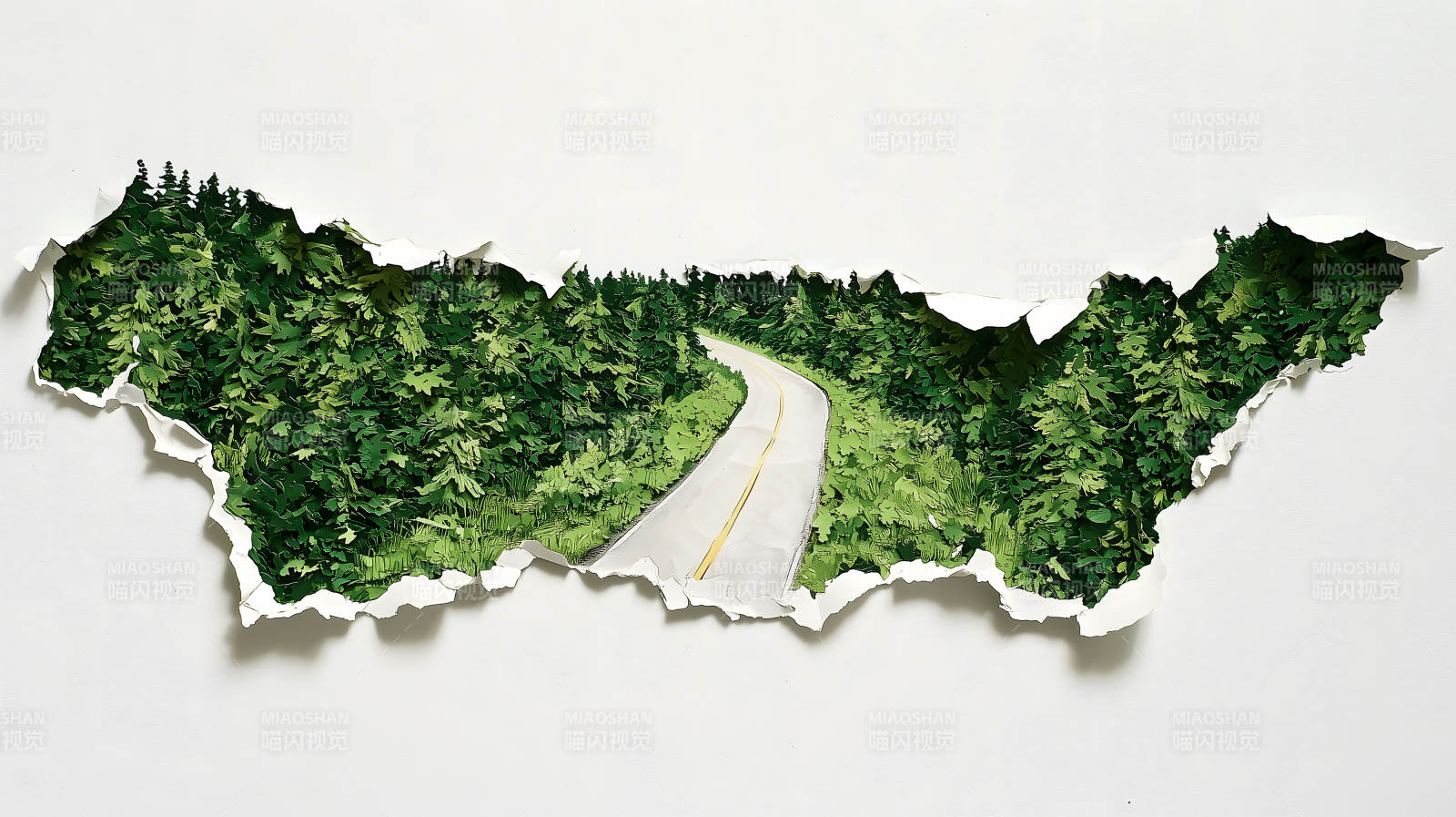 森林公路的撕裂图片