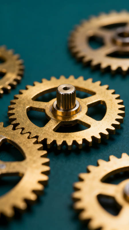 金齿轮特写展示机械细节图片