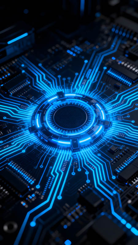 电路板科技蓝光渲染图片