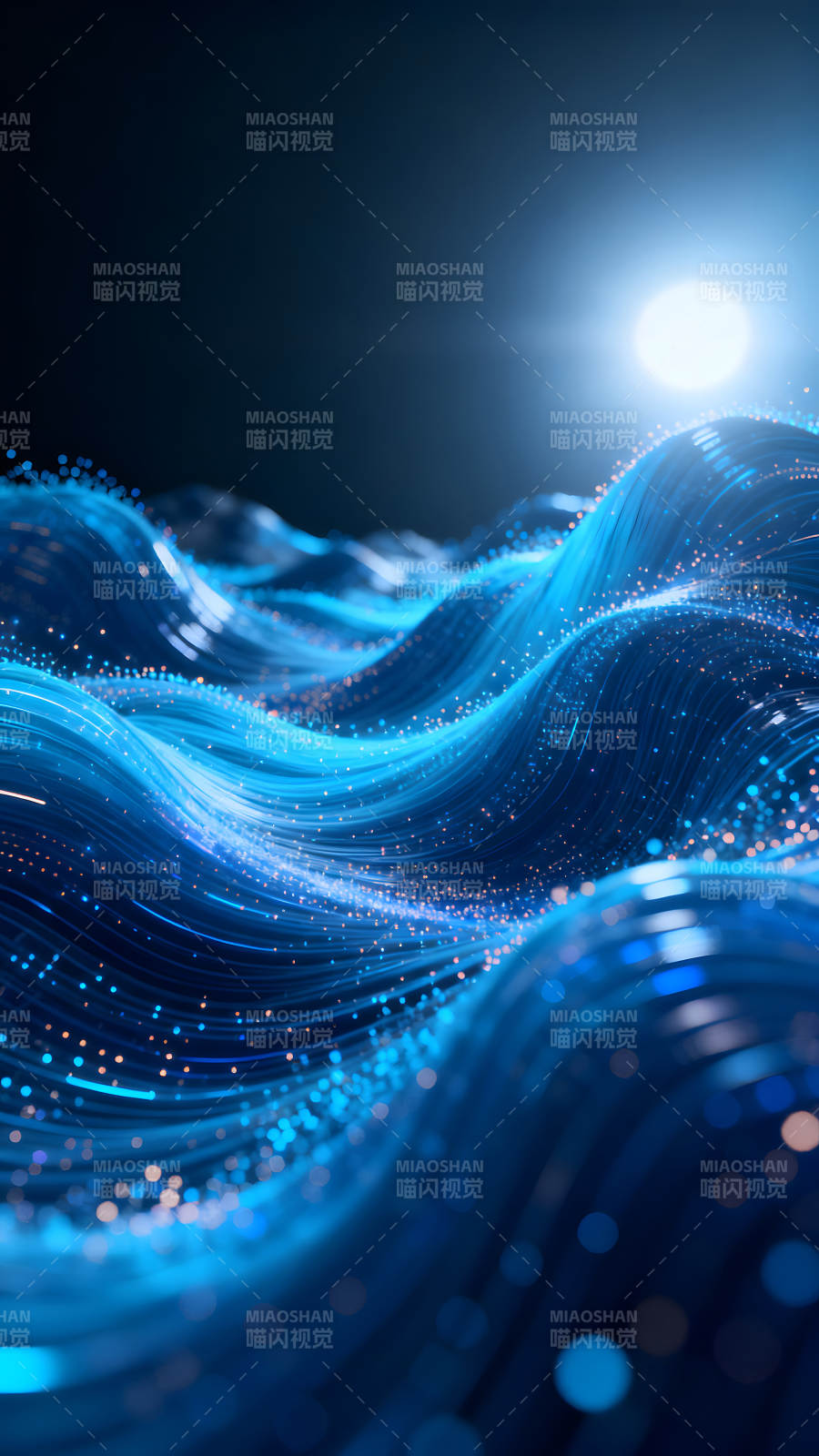 蓝色能量流动的抽象画面图片