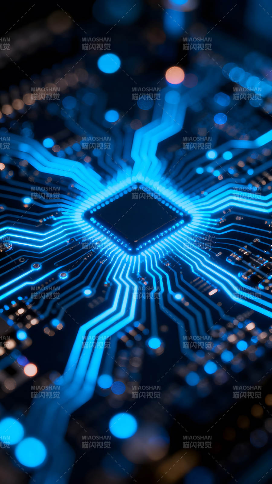 电路板特写科技感十足图片