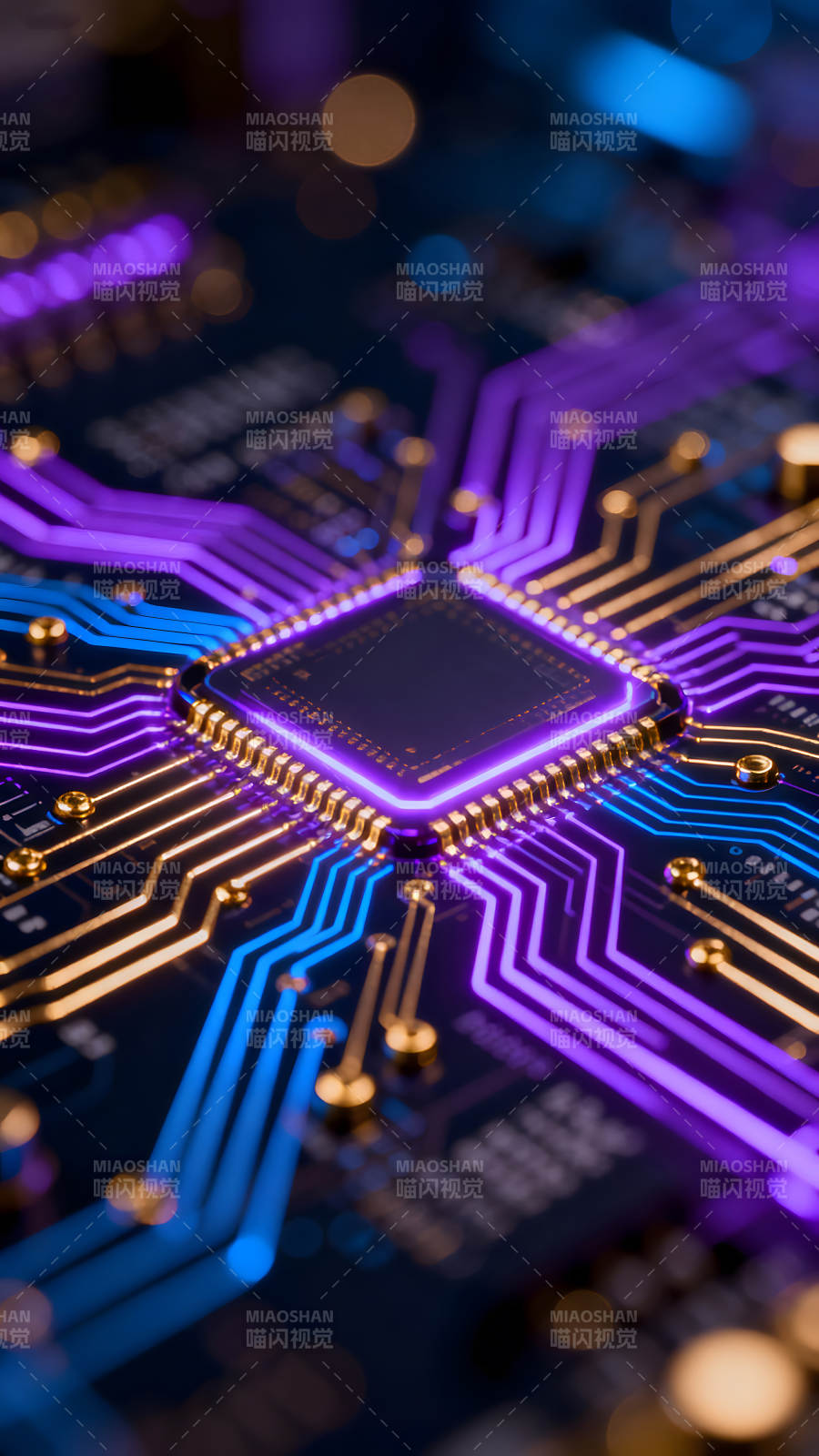 电路板特写科技感十足图片