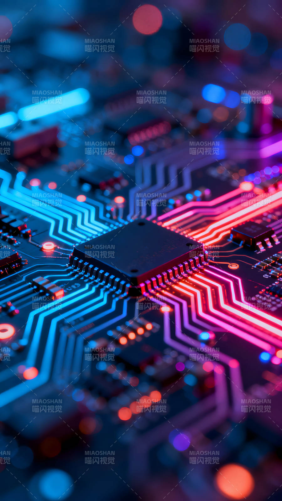 电路板特写科技感十足图片