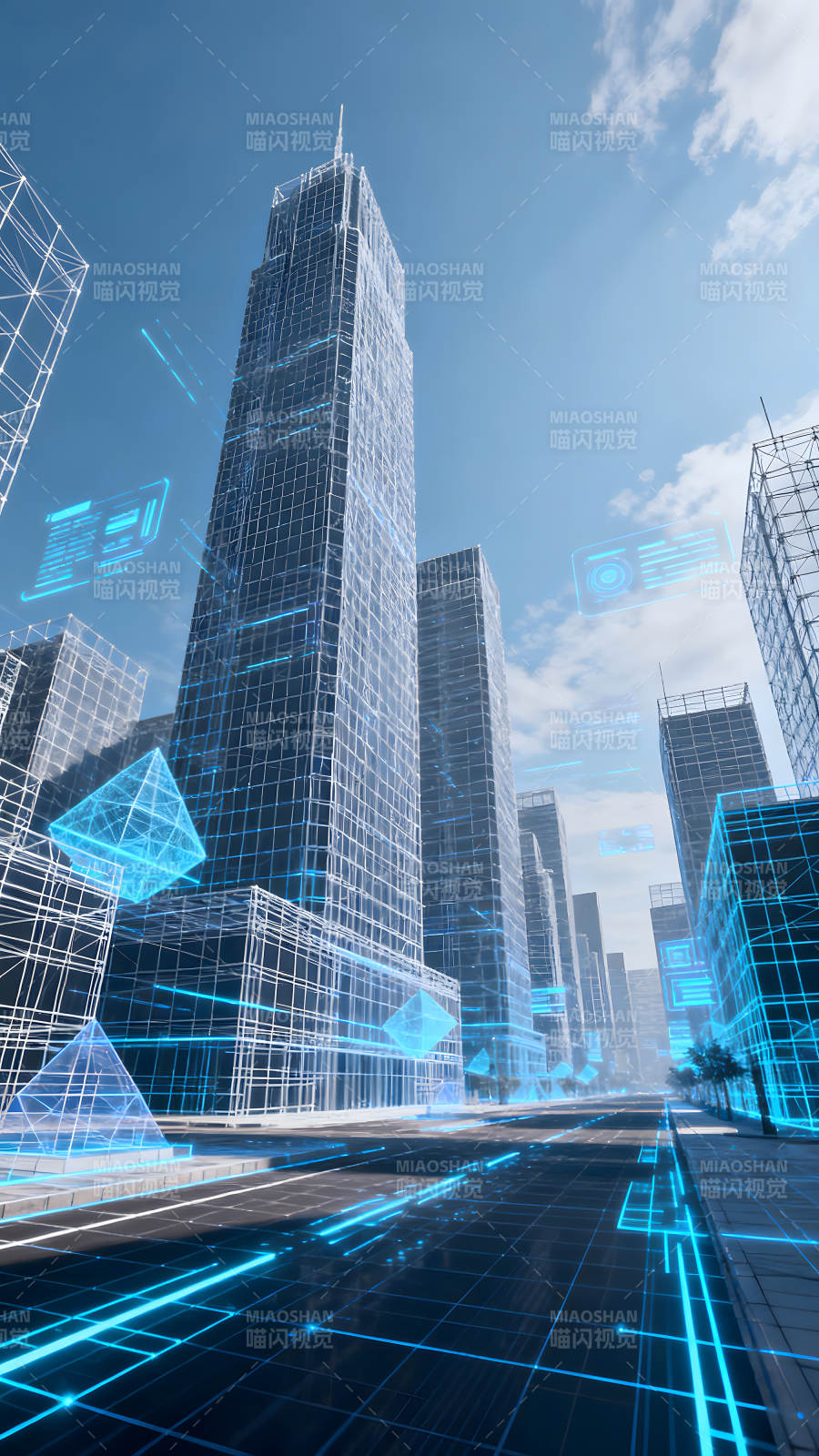 未来城市科技感十足的建筑群图片