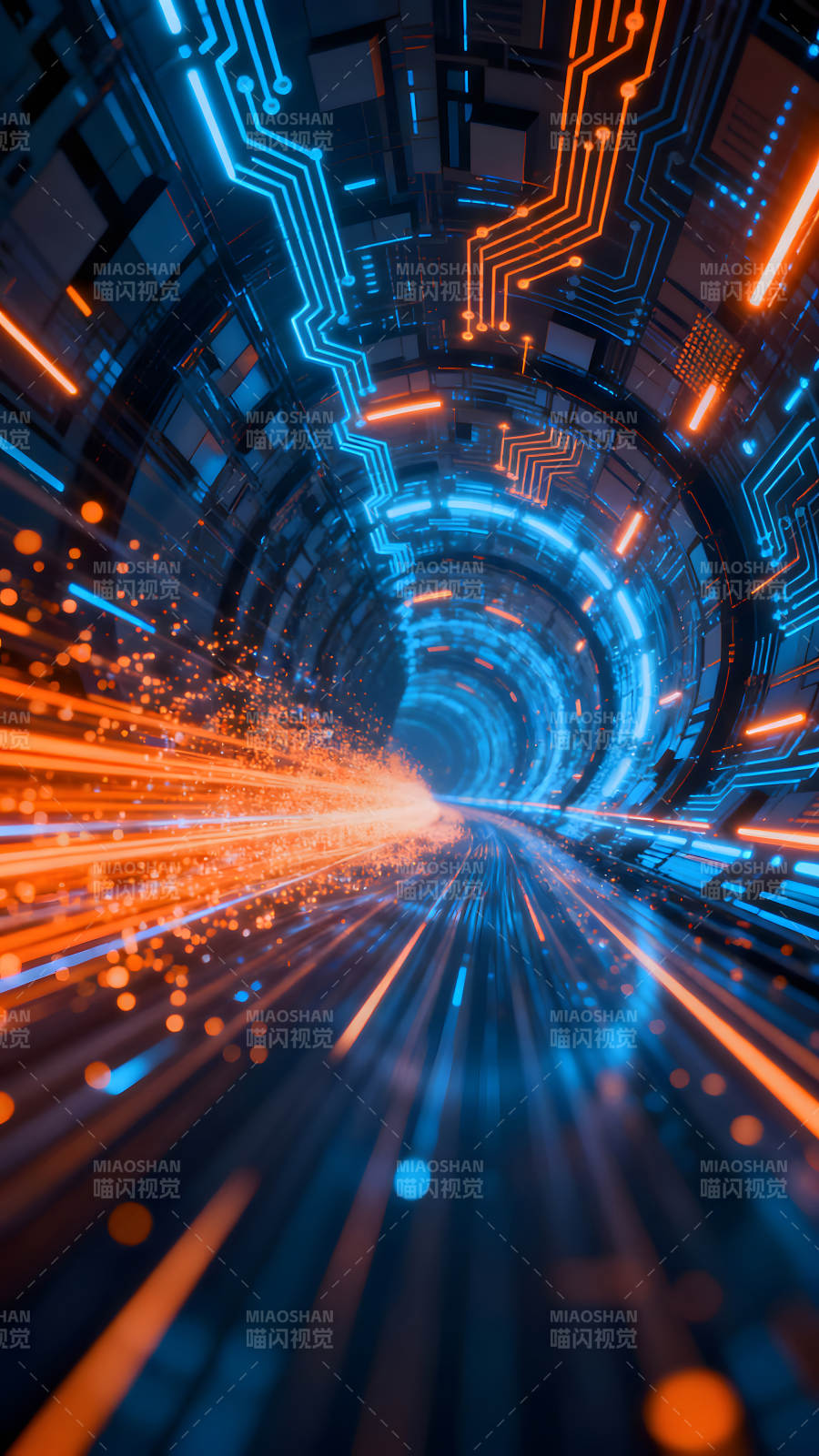 科技感隧道光线流动设计图片
