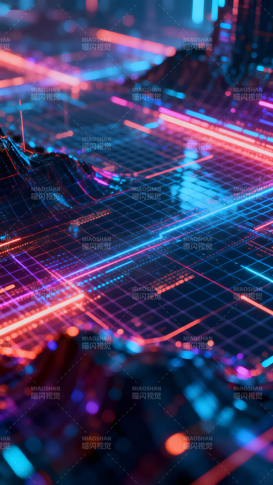 科技感十足的数字世界呈现图片