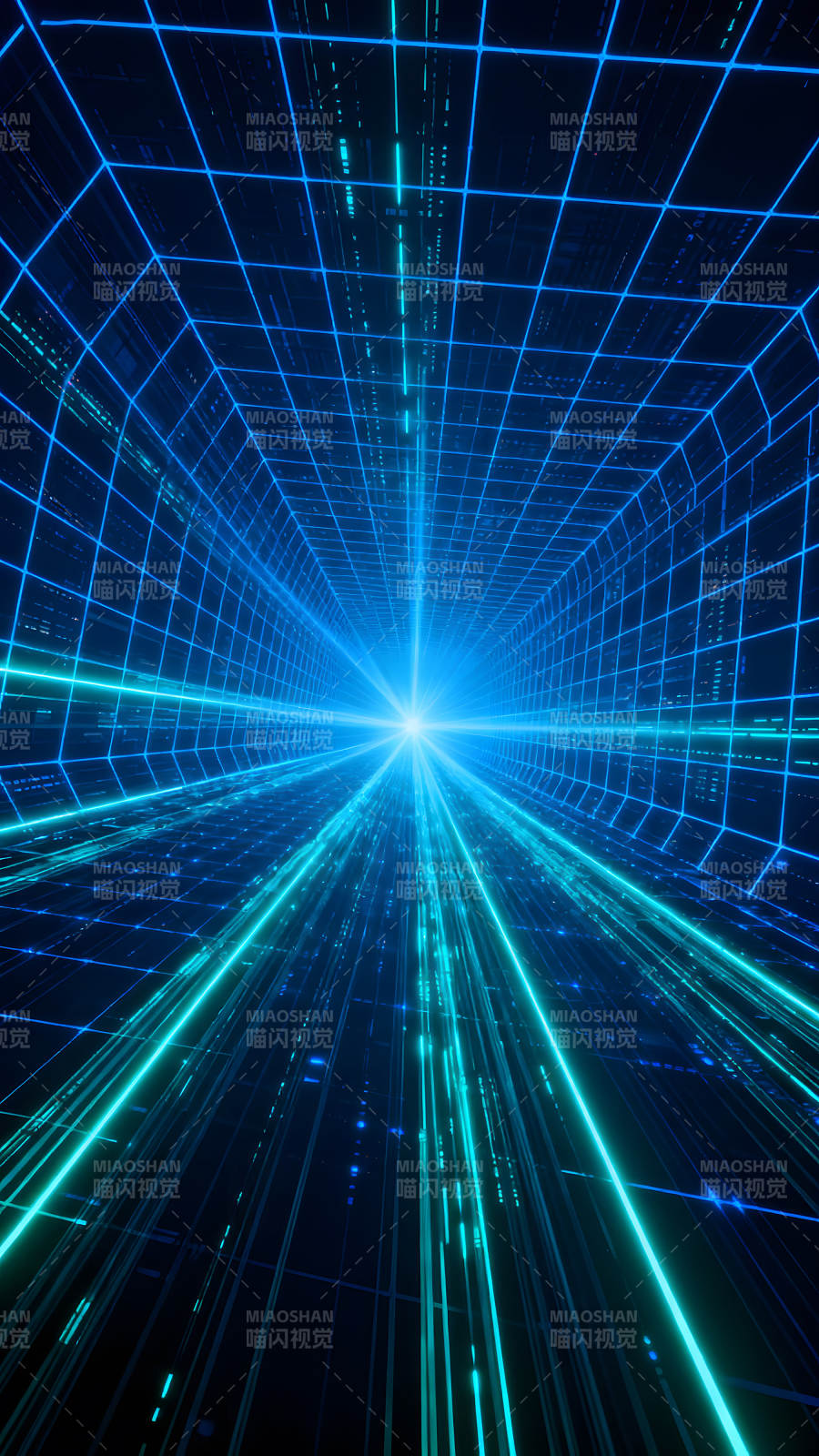 蓝光隧道未来科技感图片