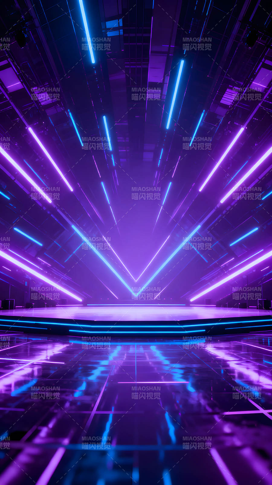 霓虹灯舞台科技感十足图片