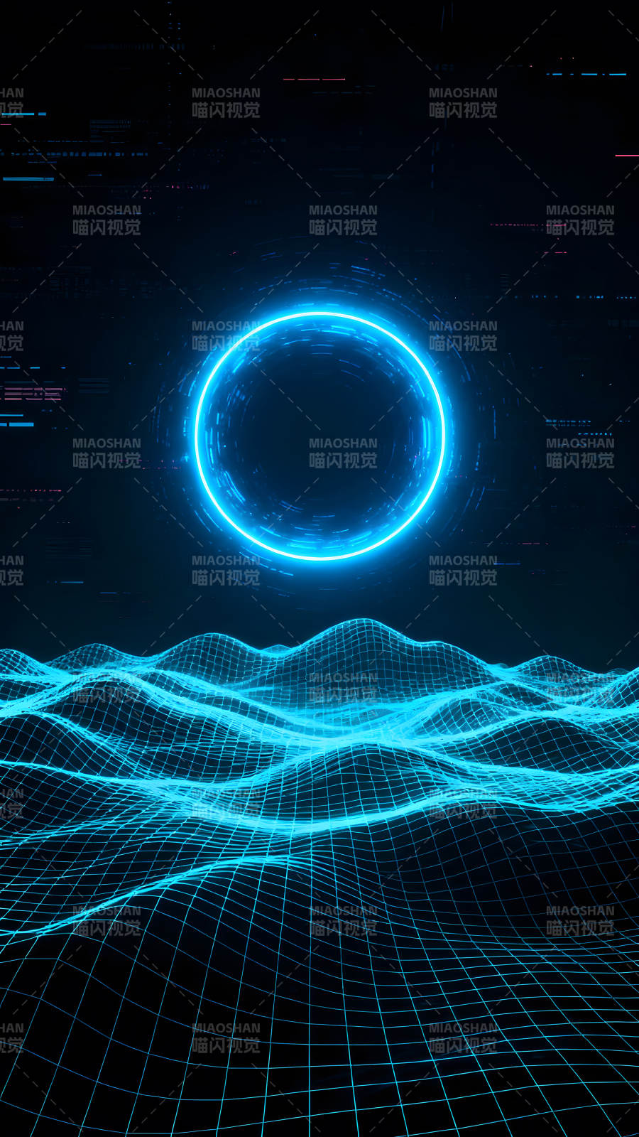 蓝色科技感几何图形背景图片