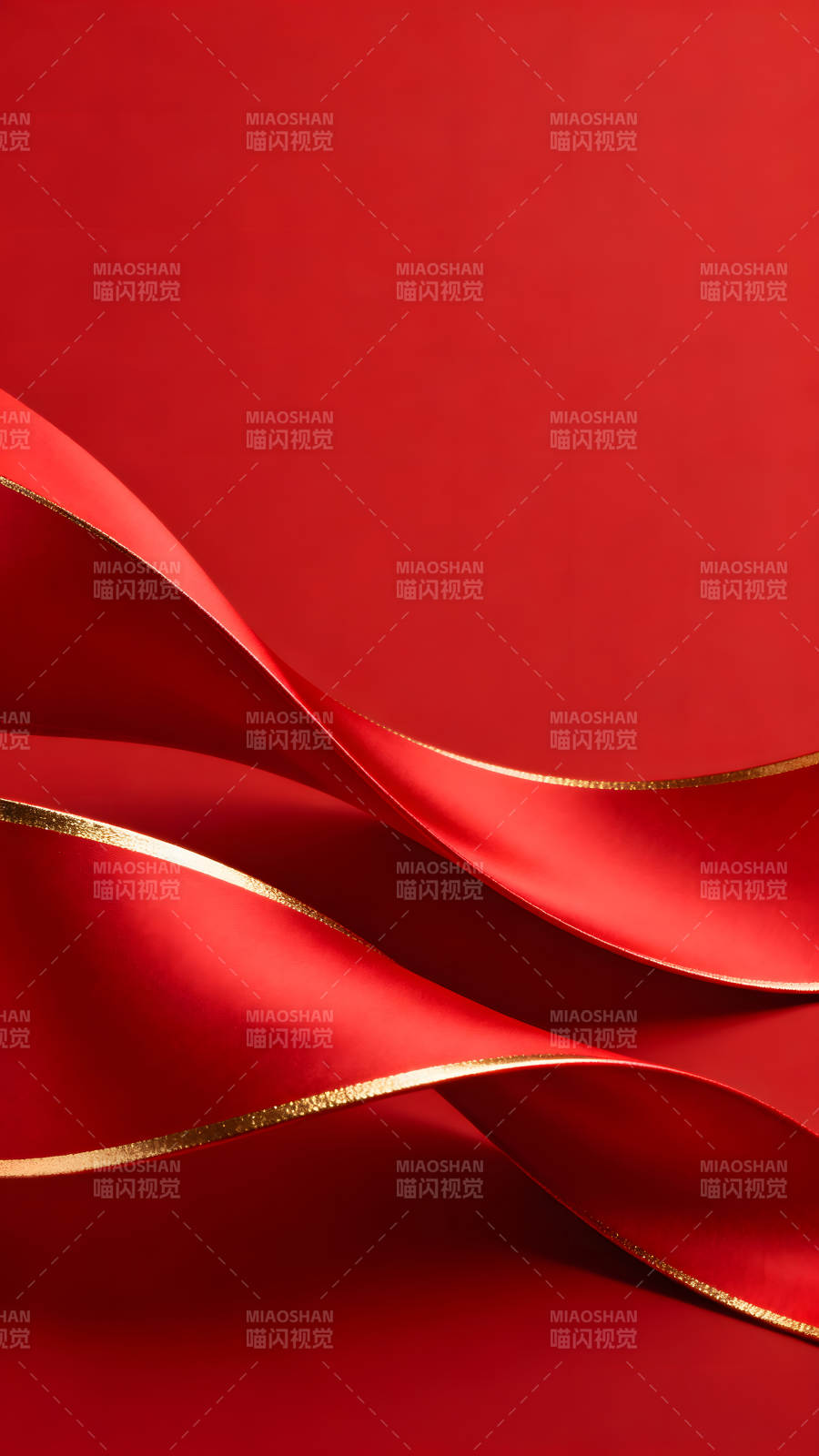 红色丝带优雅飘逸图片