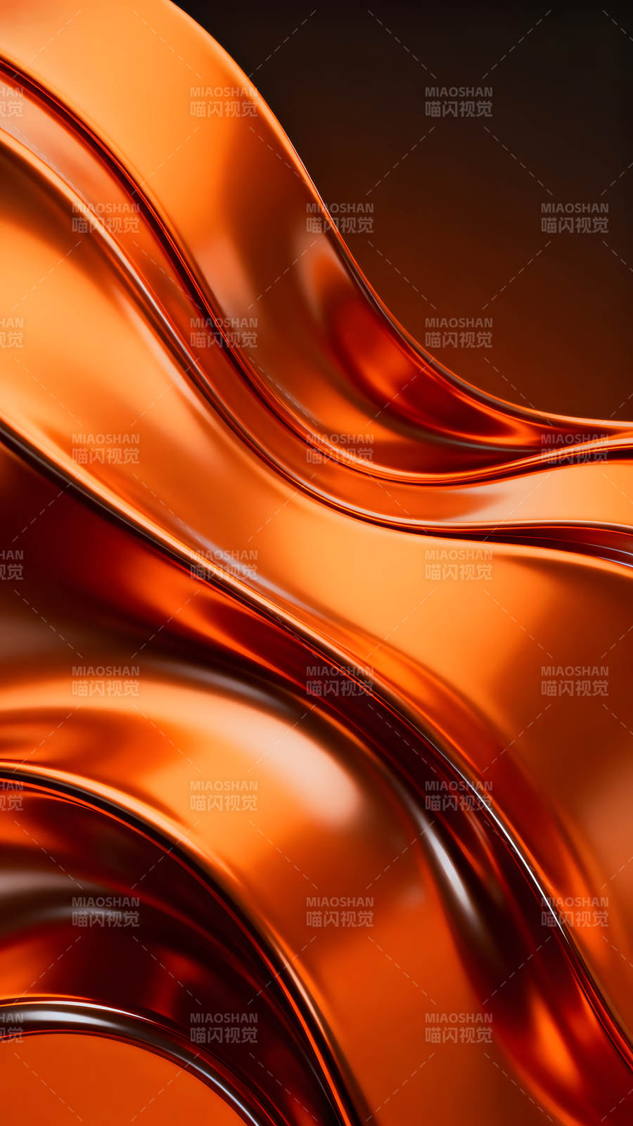 流畅橙色金属质感抽象图片