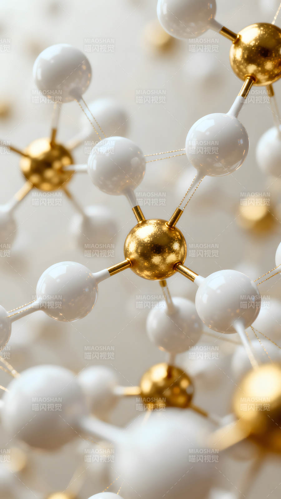 分子结构金与白图片