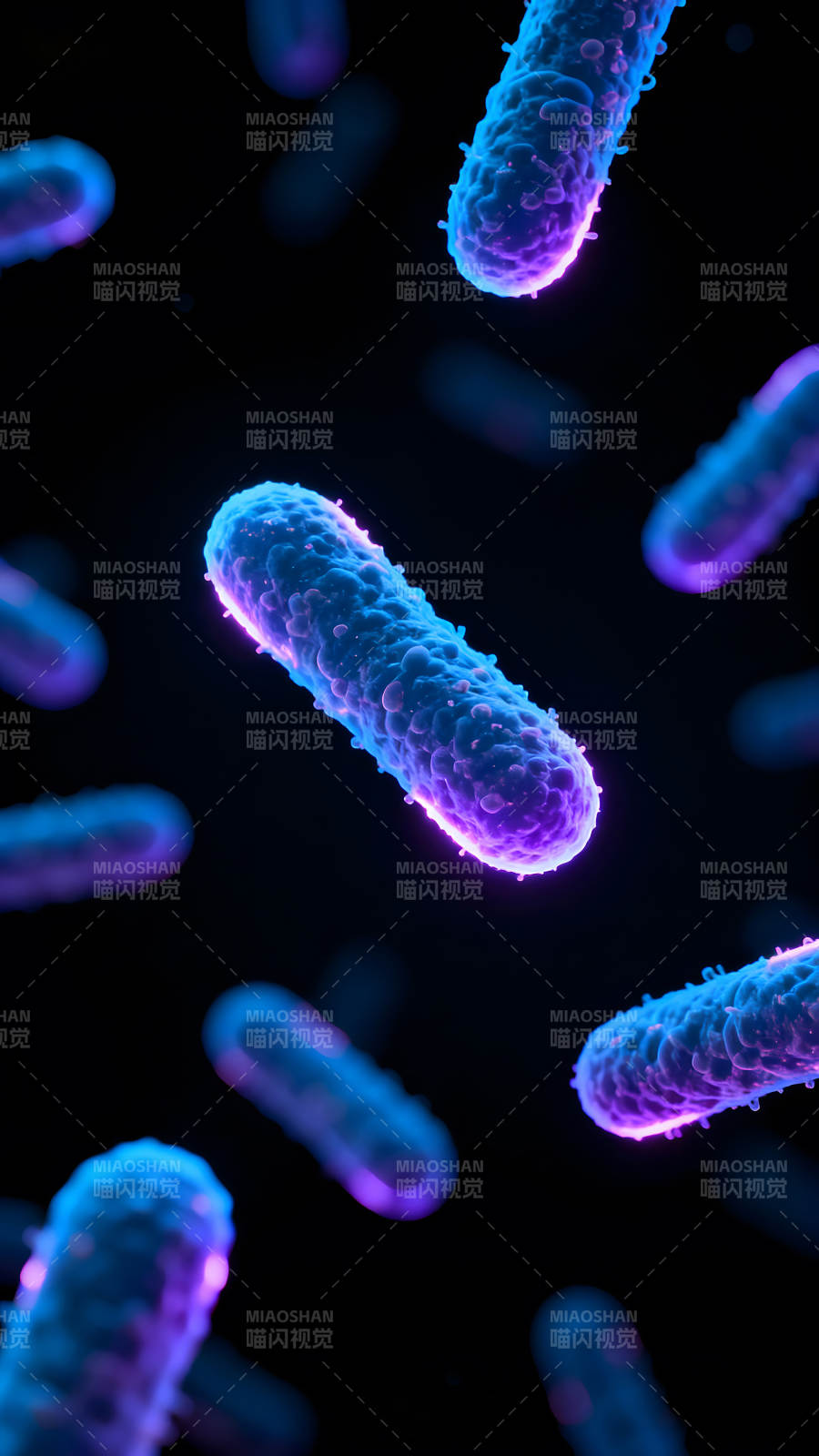 细菌微生物特写蓝紫色图片