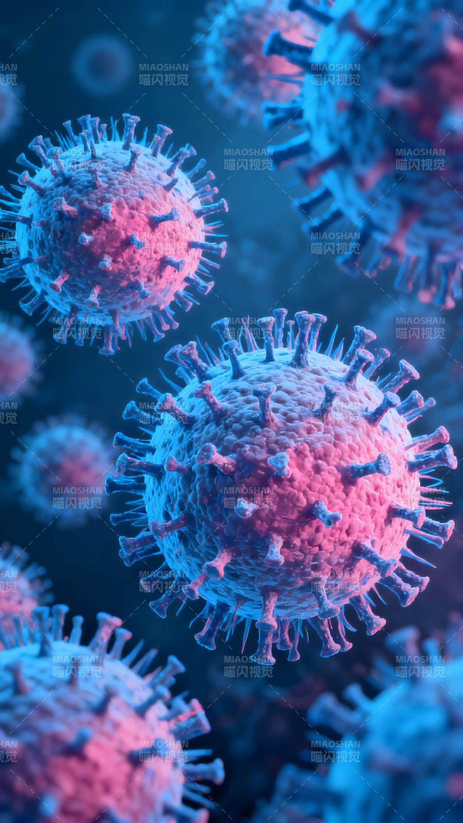 病毒微观世界渲染图图片