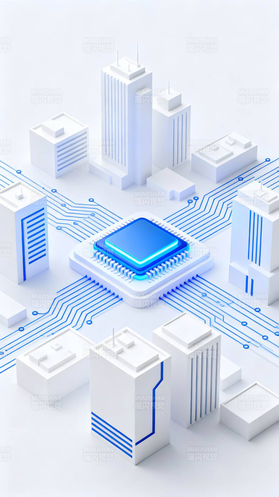 芯片与城市互联图片