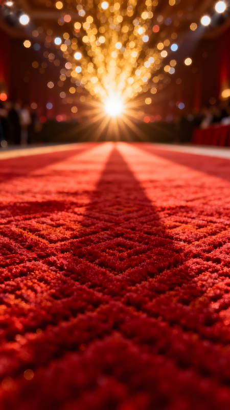 红毯聚光灯下的辉煌时刻图片