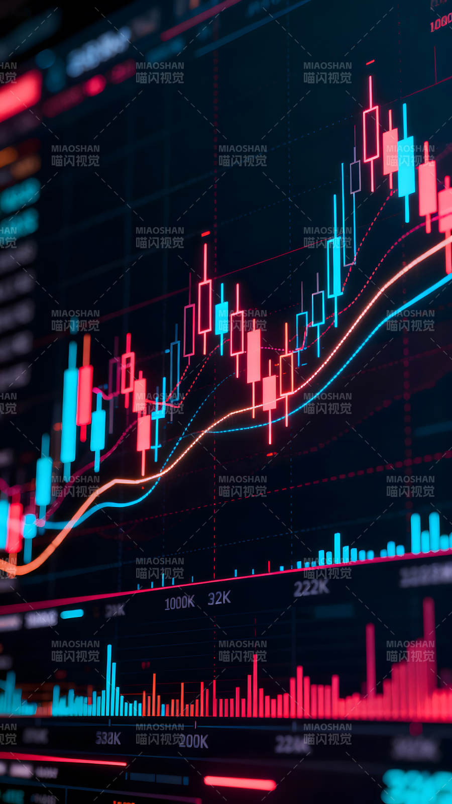 股市数据图表呈现上涨趋势图片