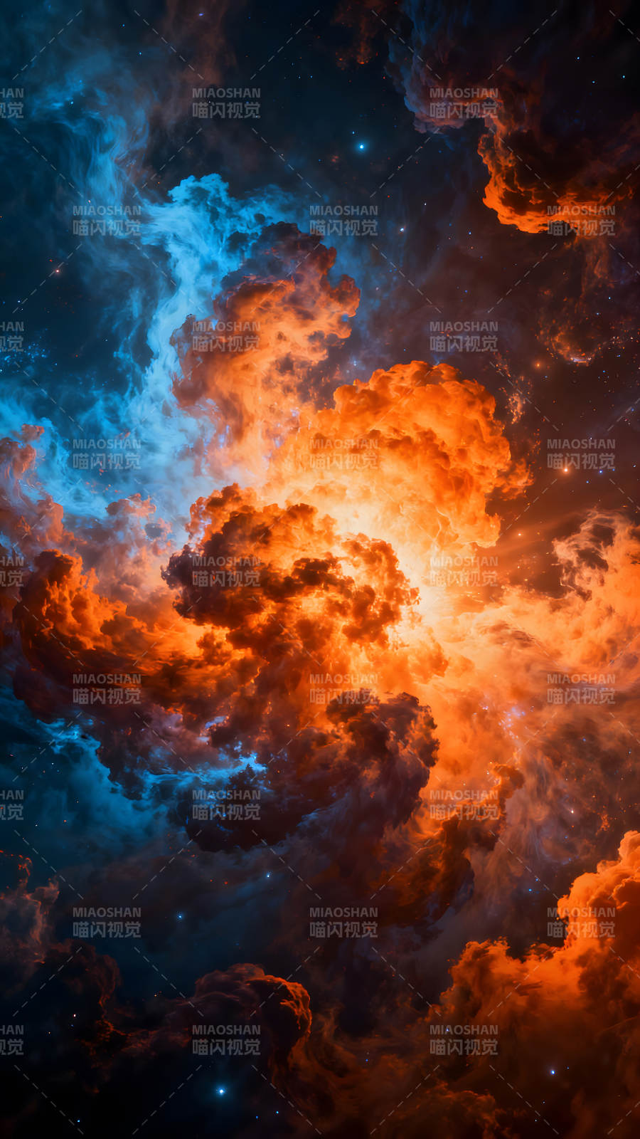 宇宙星云火焰般绚丽的景象图片