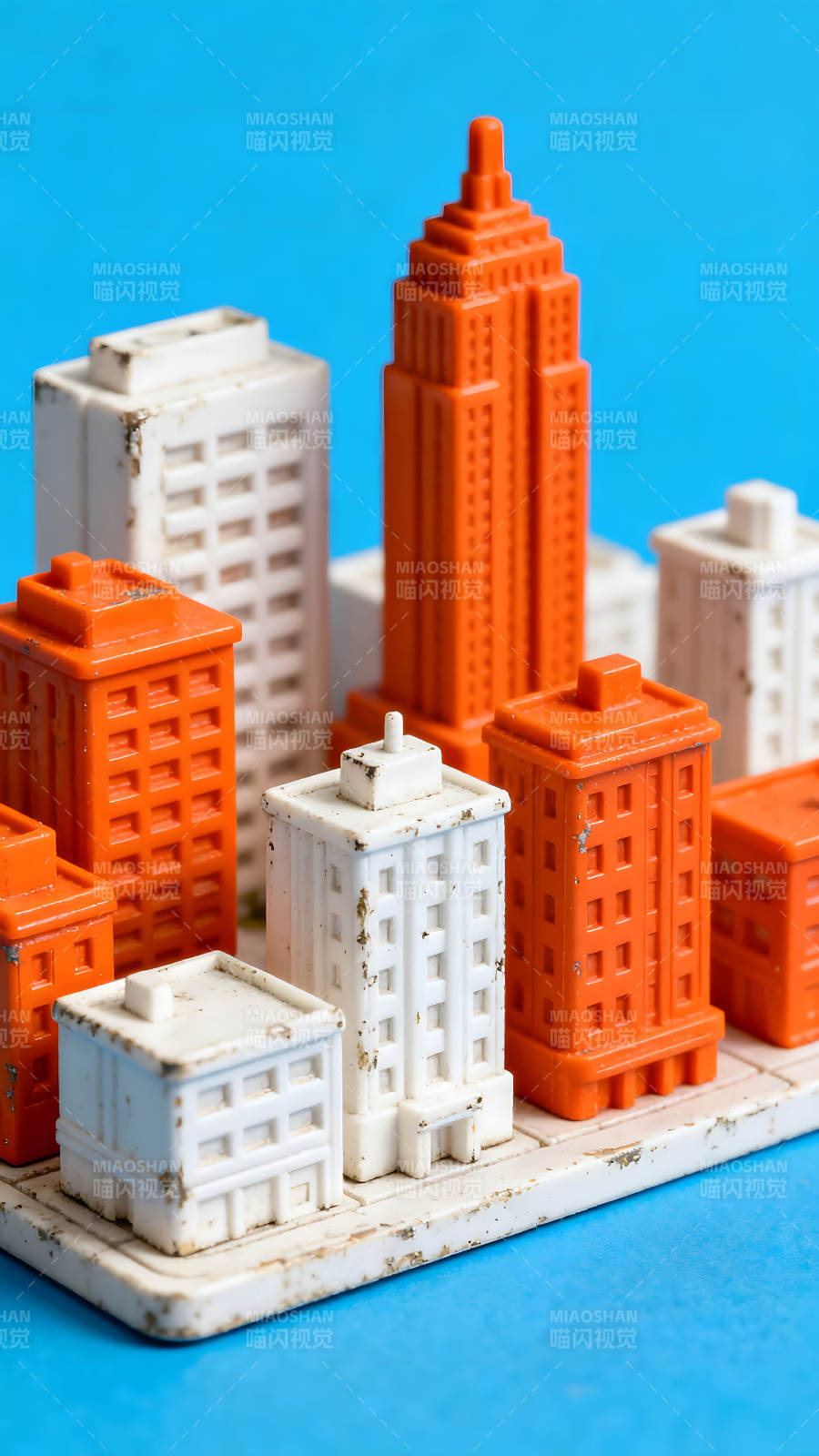 玩具城市景观橙色白色建筑图片
