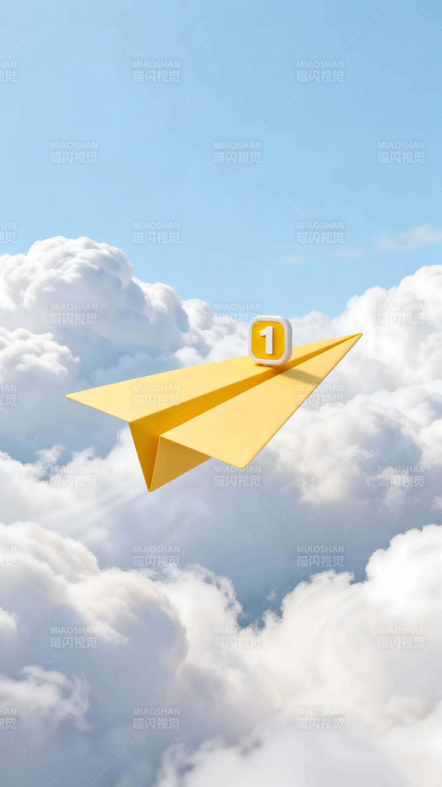 纸飞机带着消息在云间飞行图片
