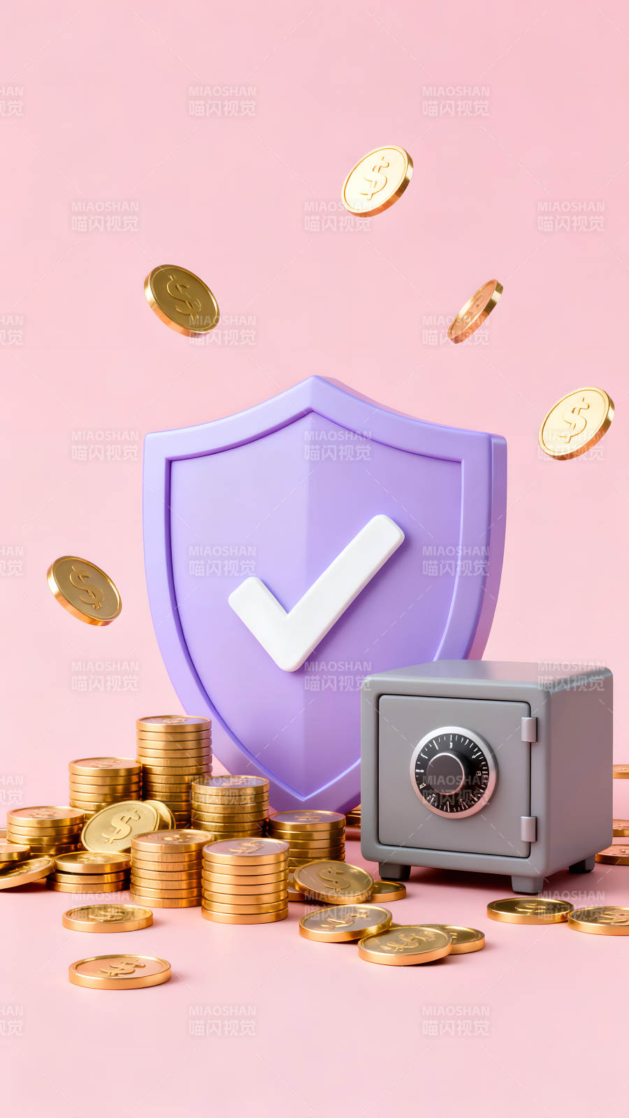 金币安全保险概念图图片