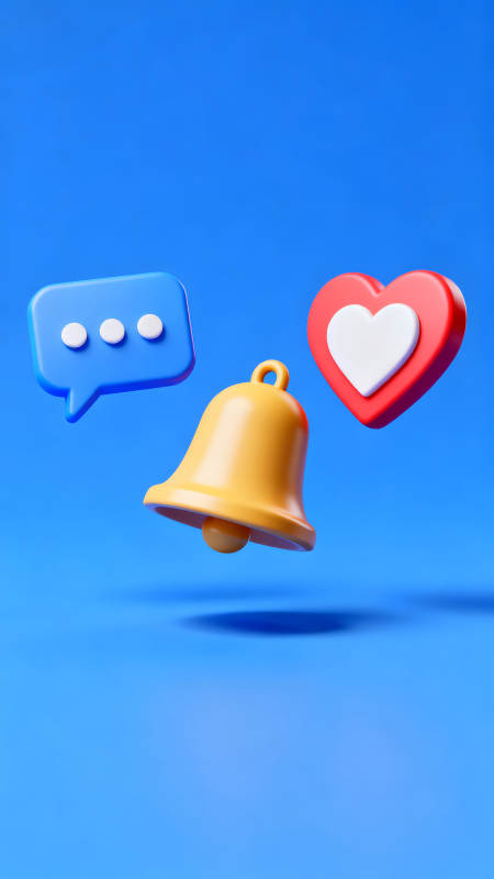 社交媒体通知图标悬浮图片