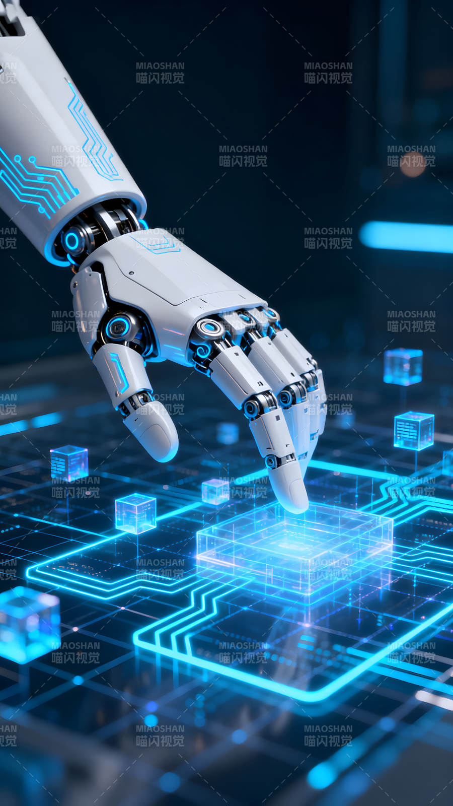 机械手臂连接电路科技图片