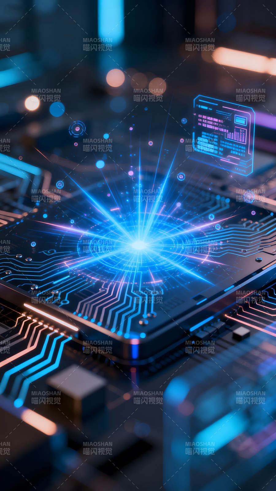 CPU芯片视觉特效科技感十足图片