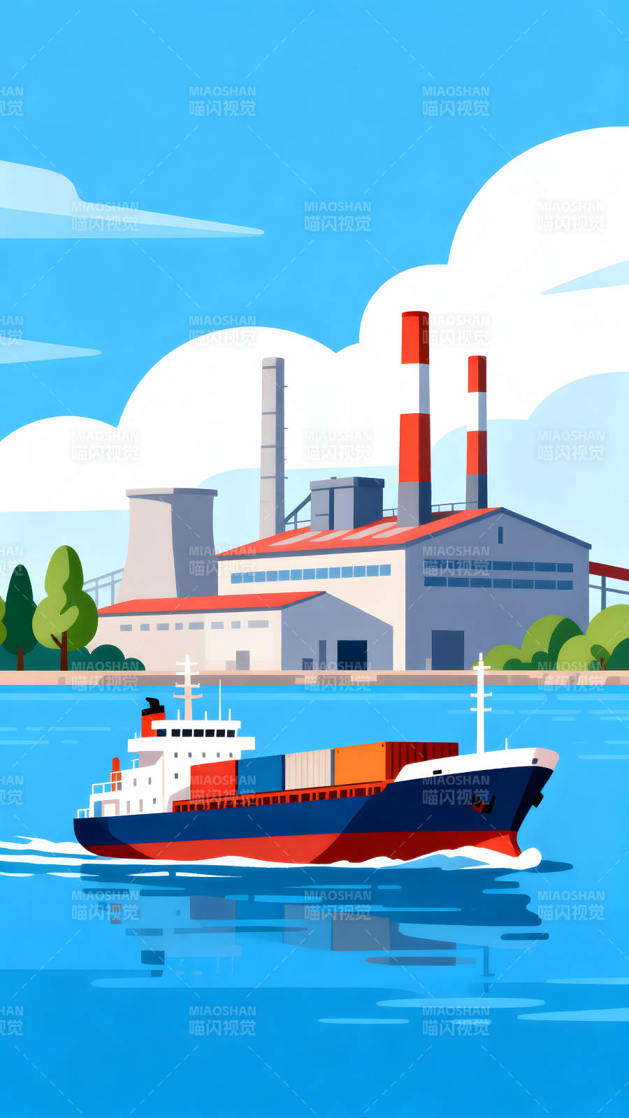 航运场景工业区货船图片