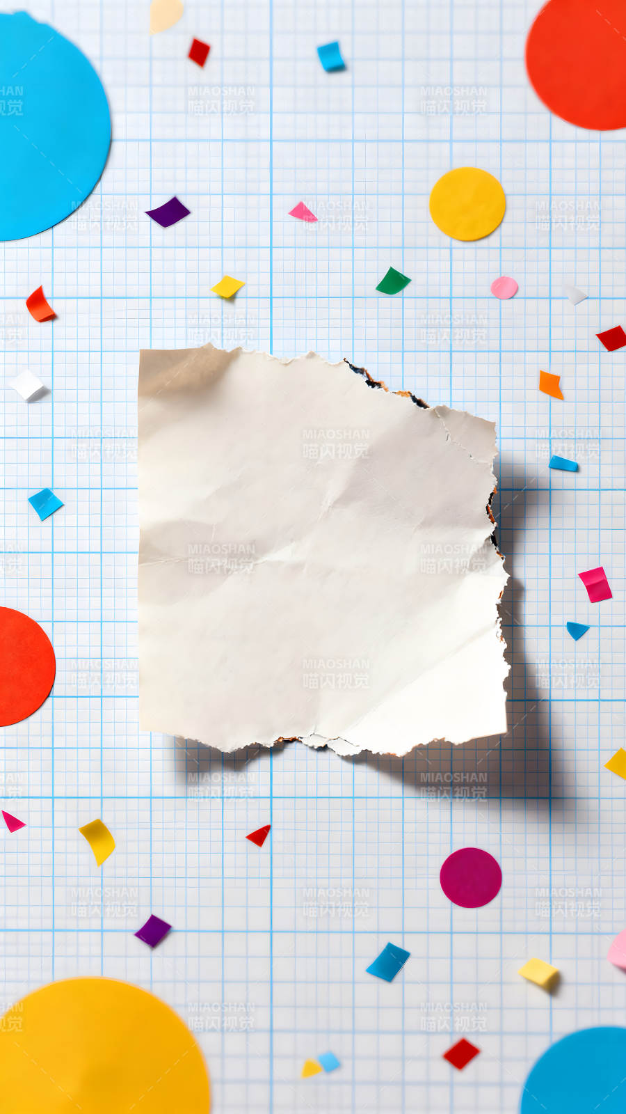 庆祝纸张与彩色元素图片