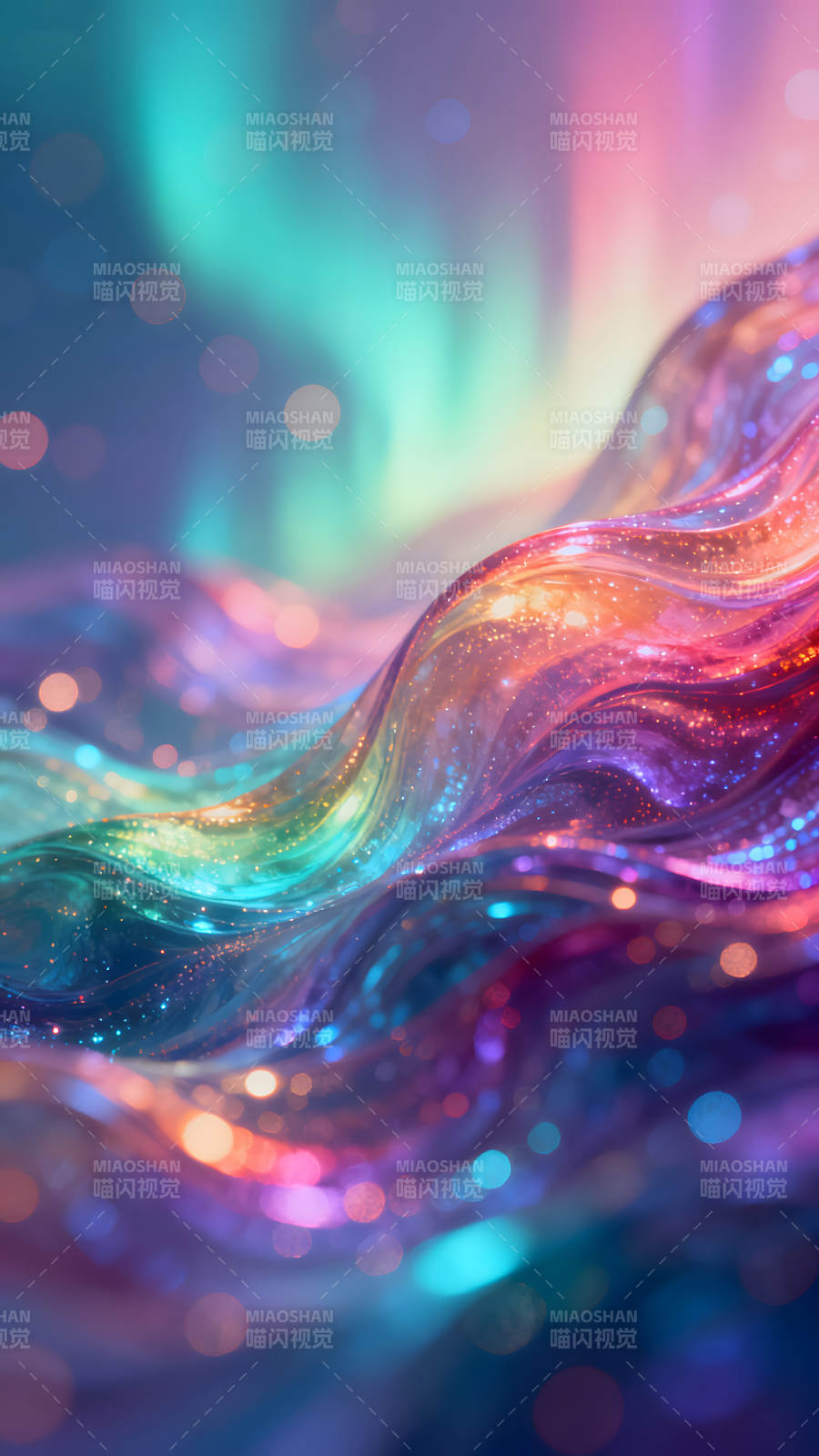 绚丽多彩的波浪背景光彩夺目图片