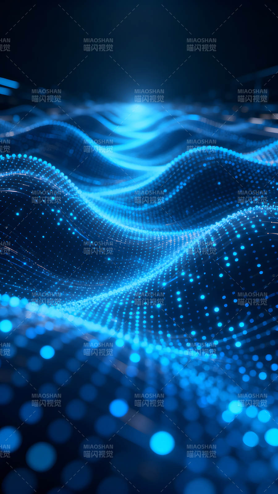 蓝色科技波浪特效未来感图片