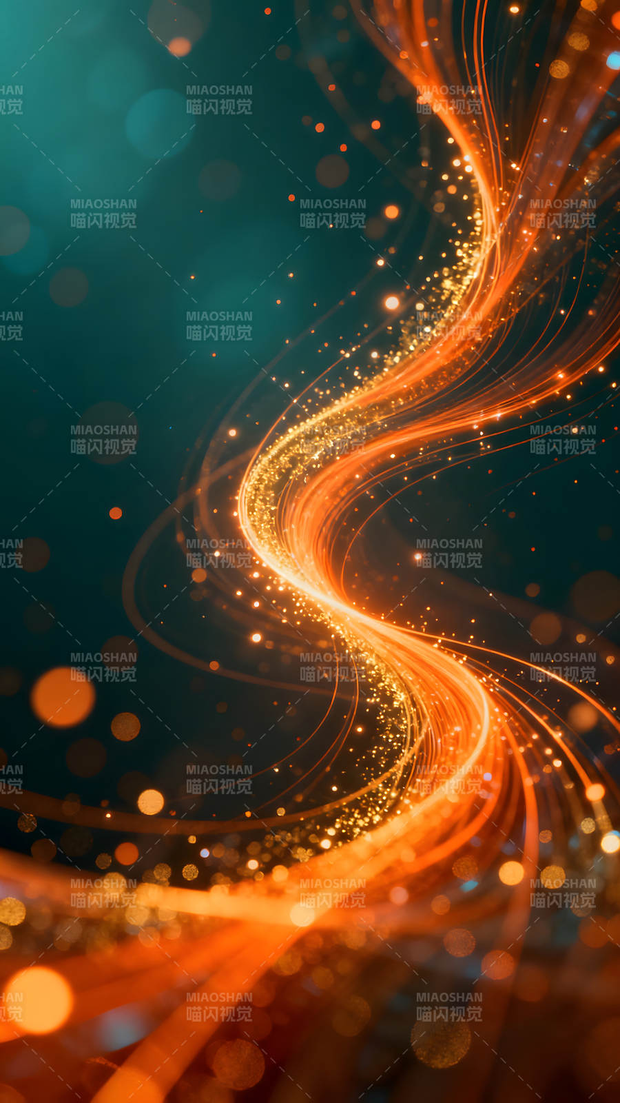 火焰光束穿梭于深邃背景之上图片