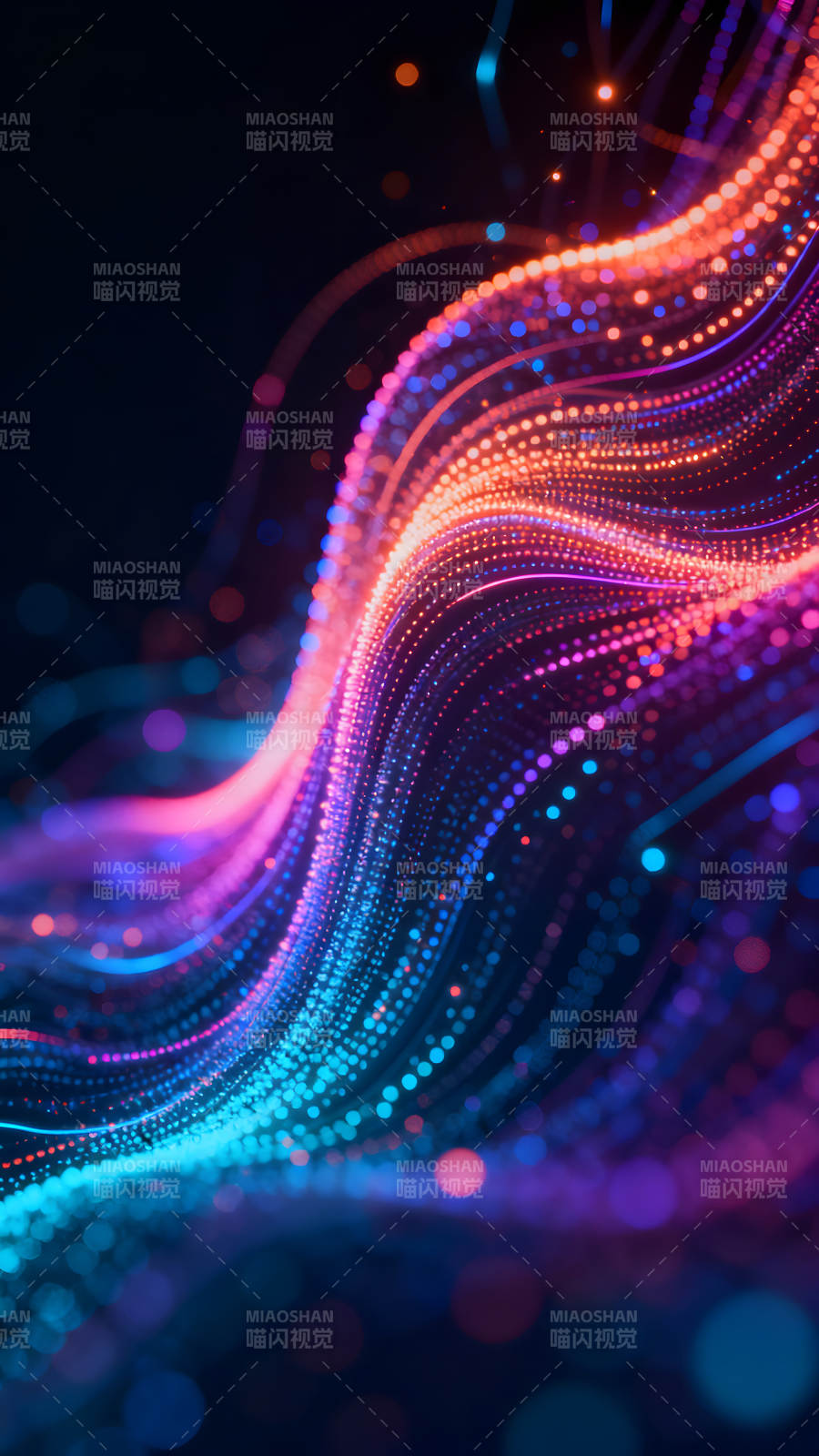 霓虹灯光数字抽象艺术图片