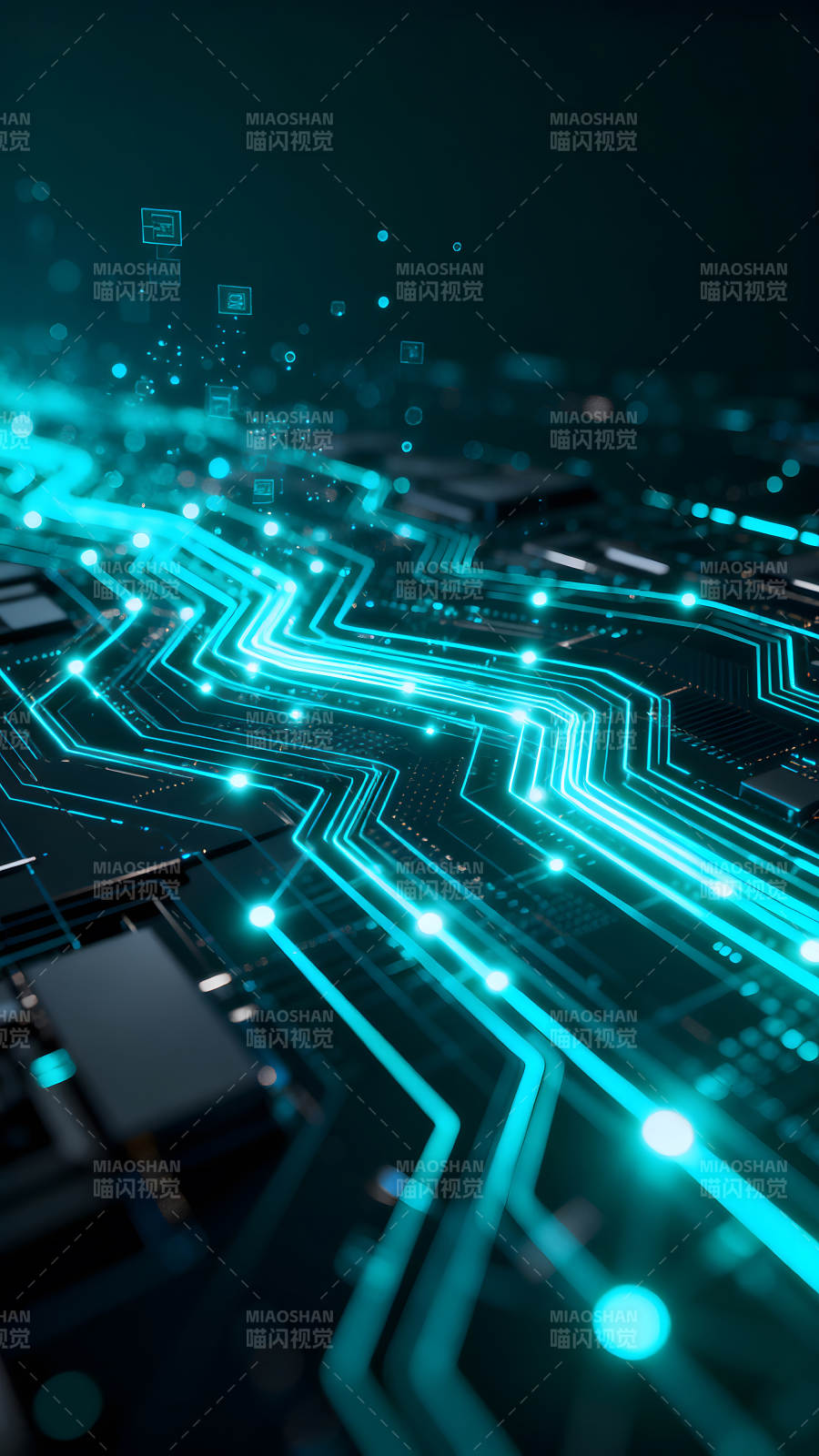 电路板科技感光线图片