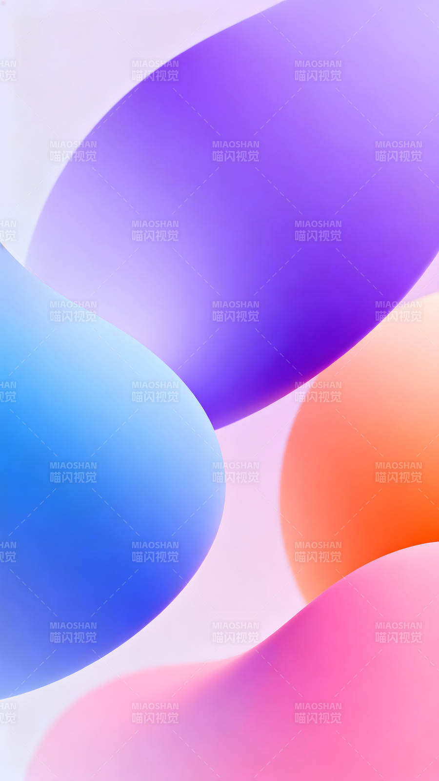 抽象彩色气球构成渐变色彩视觉冲击图片