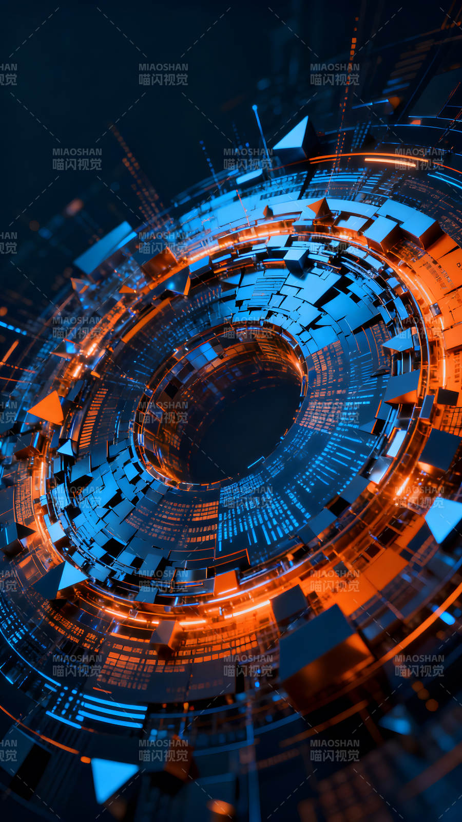 科技感抽象圆环设计图片