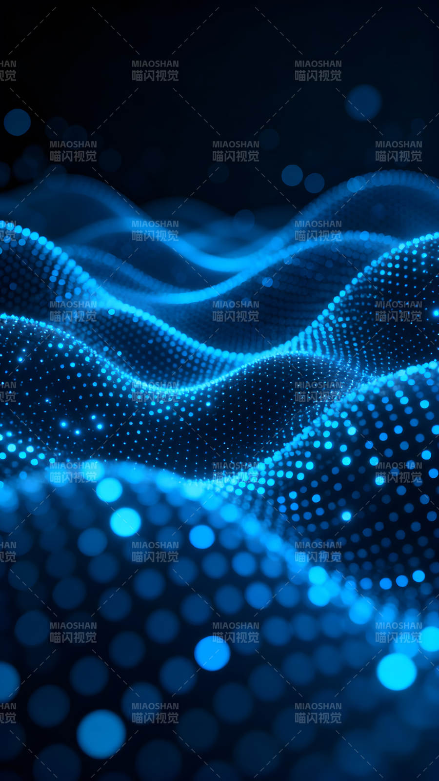 蓝色光点动态波浪纹理图片