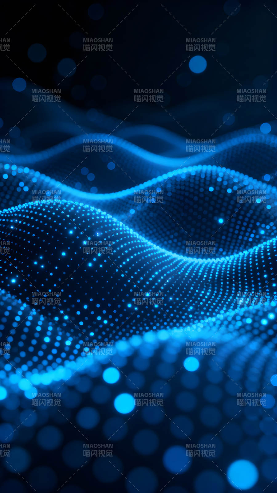 蓝光粒子波浪抽象背景图片