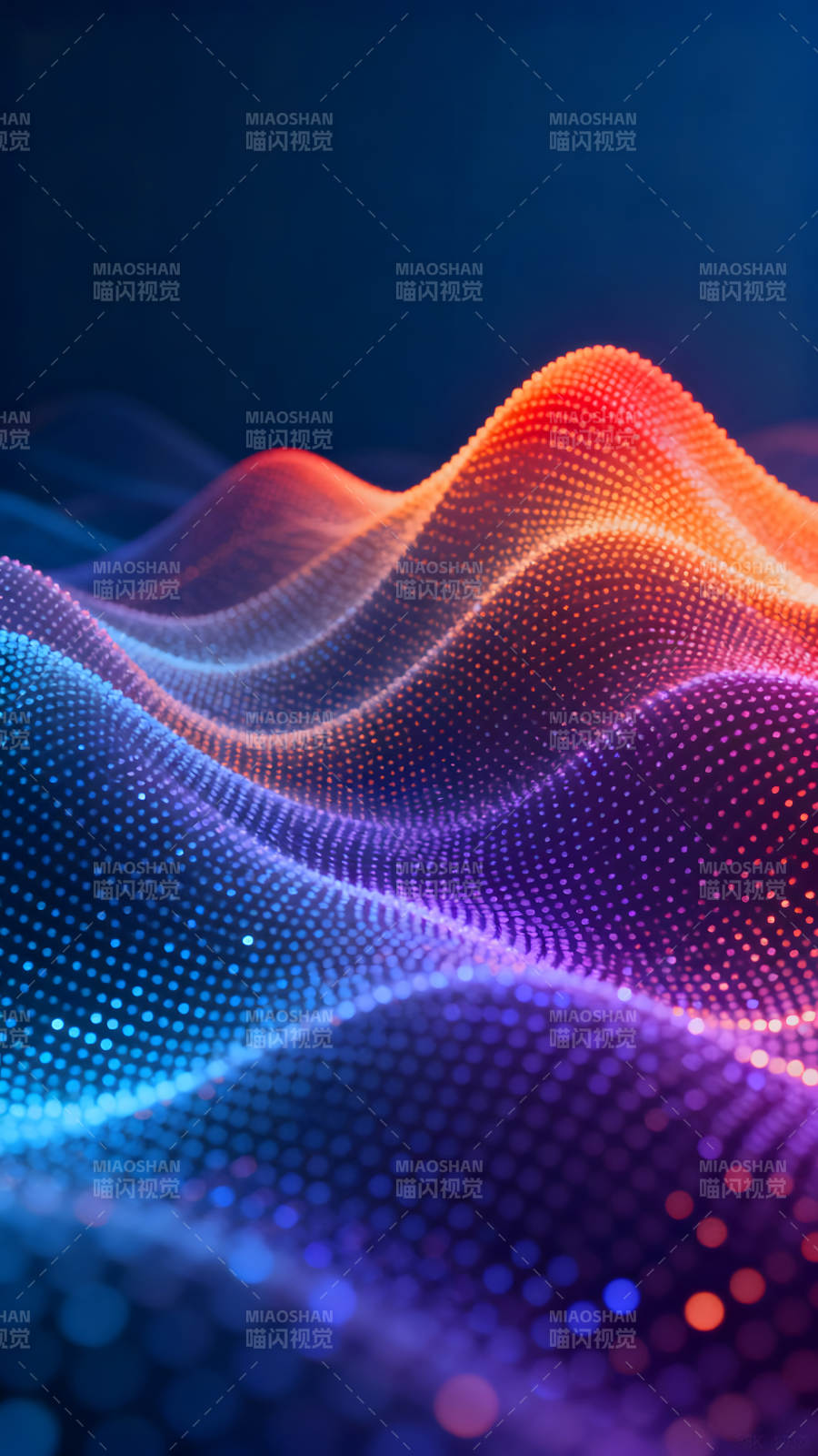 彩色光点组成波浪效果图图片