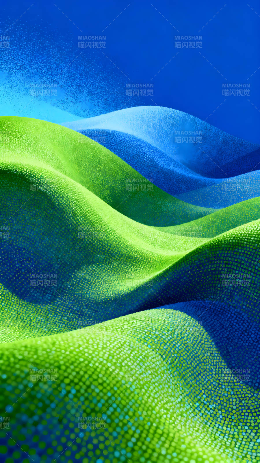 绿蓝交织的抽象风景画图片