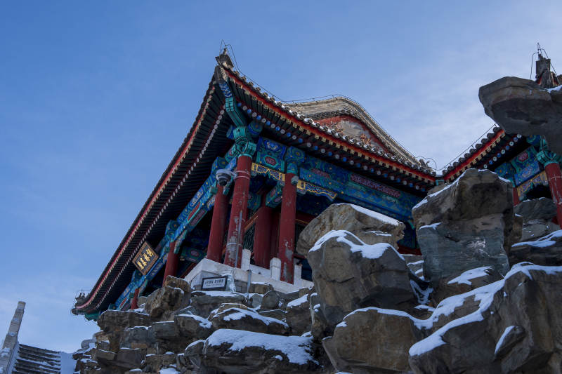 颐和园南湖岛雪后涵虚堂图片