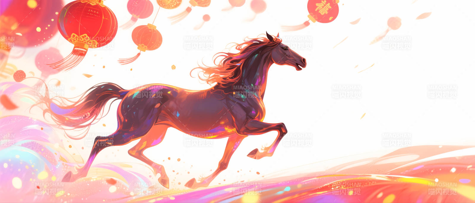 2026年马年奔马迎春图片
