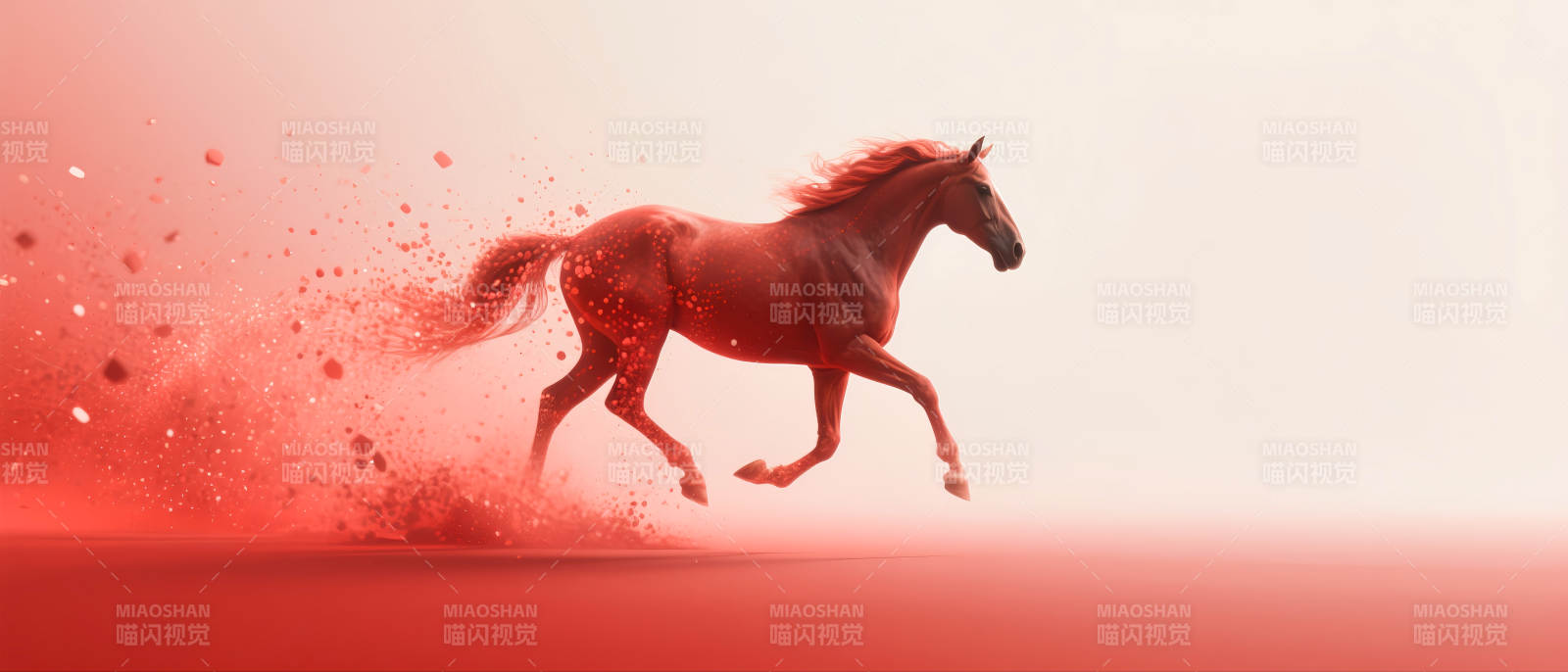 2026年马年红尘奔马图片
