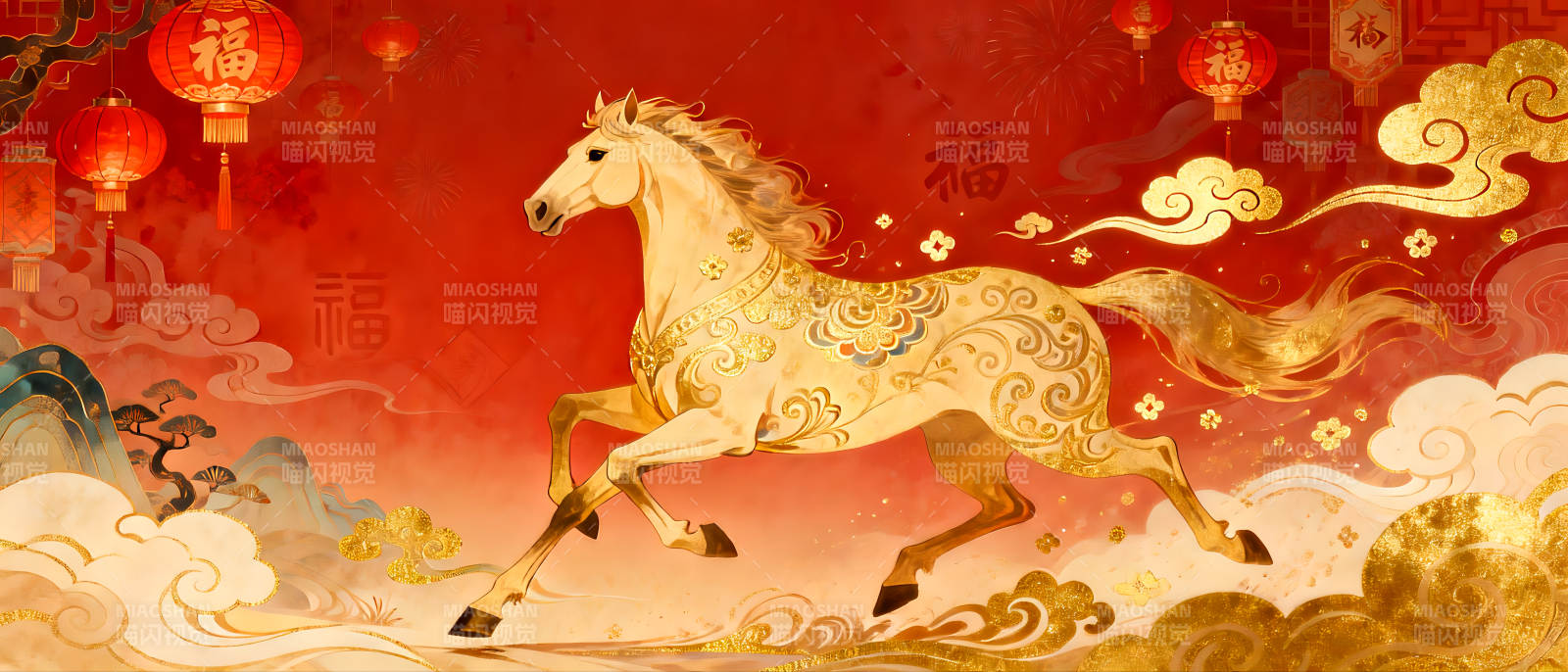 2026年马年金马奔腾迎新春图片