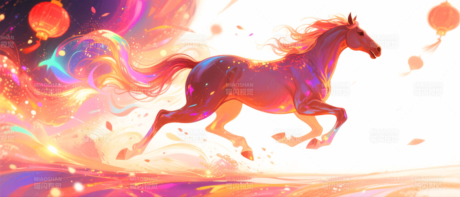 2026年马年幻彩奔马图片